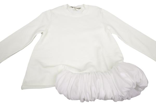 COMME des GARCONS Poly Asymmetric Hem Knit White Size S