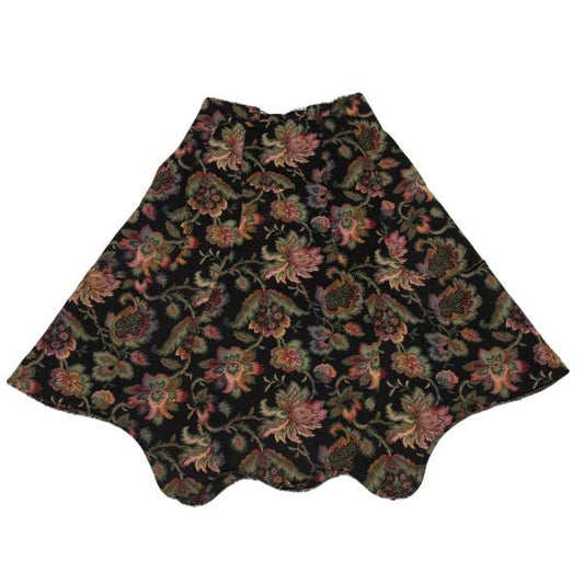 COMME des GARCONS Floral Gobelin Design Black Multi Skirt Size S