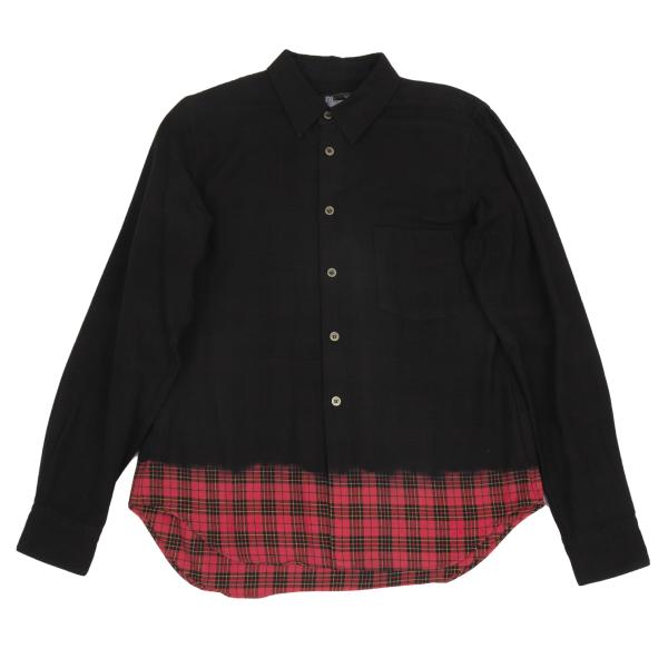 BLACK COMME des GARCONS Black Dyed Cotton Hem Shirt Size S