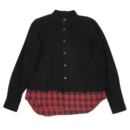 BLACK COMME des GARCONS Black Dyed Cotton Hem Shirt Size S