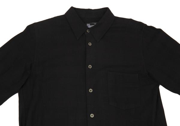 BLACK COMME des GARCONS Black Dyed Cotton Hem Shirt Size S