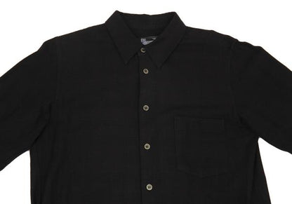 BLACK COMME des GARCONS Black Dyed Cotton Hem Shirt Size S