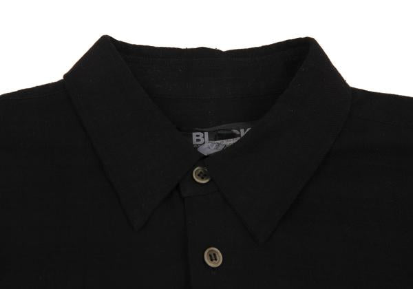 BLACK COMME des GARCONS Black Dyed Cotton Hem Shirt Size S