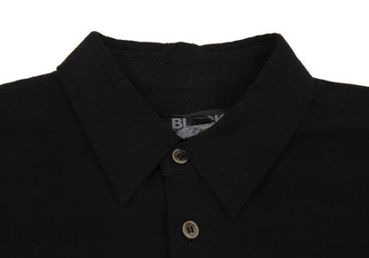 BLACK COMME des GARCONS Black Dyed Cotton Hem Shirt Size S