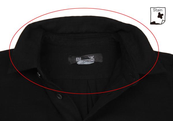 BLACK COMME des GARCONS Black Dyed Cotton Hem Shirt Size S