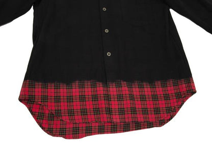 BLACK COMME des GARCONS Black Dyed Cotton Hem Shirt Size S