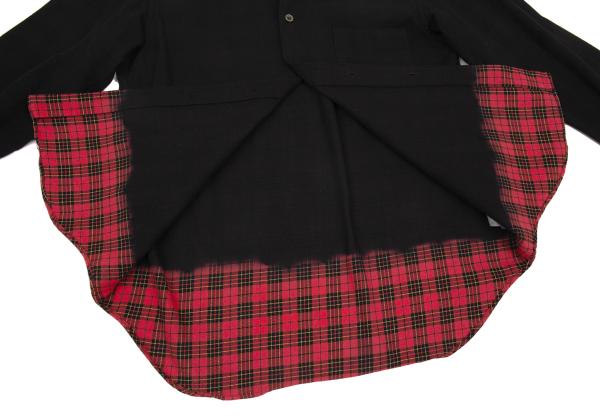 BLACK COMME des GARCONS Black Dyed Cotton Hem Shirt Size S