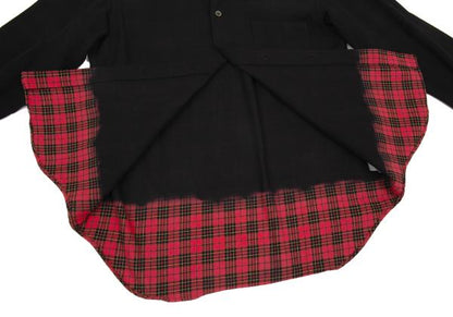 BLACK COMME des GARCONS Black Dyed Cotton Hem Shirt Size S