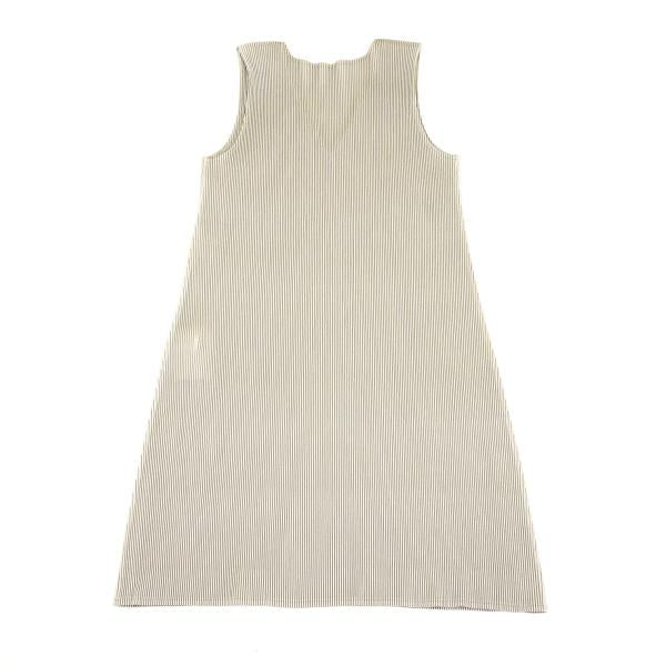 PLEATS PLEASE Pleats V-Neck Sleeveless Dress Greige Size 3