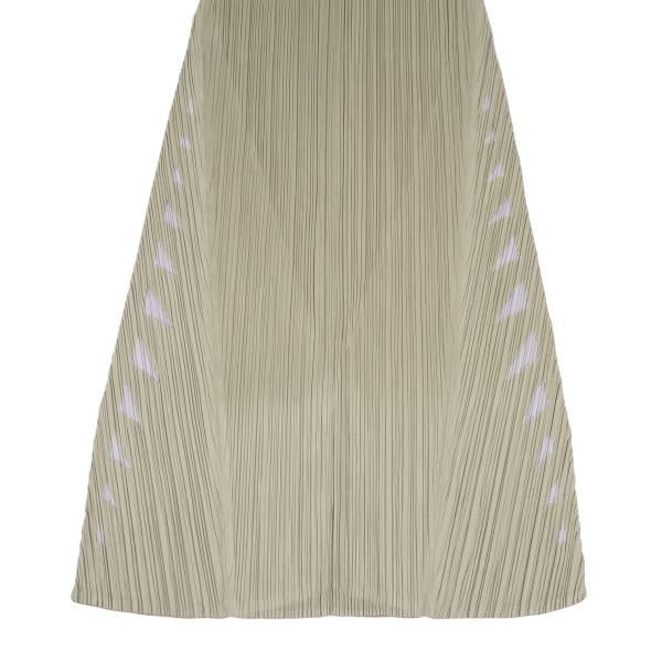 PLEATS PLEASE Side Cutout Pleated V-Neck Dress Beige Size 4