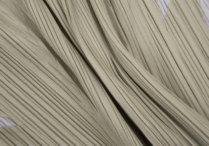 PLEATS PLEASE Side Cutout Pleated V-Neck Dress Beige Size 4