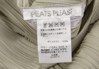 PLEATS PLEASE Side Cutout Pleated V-Neck Dress Beige Size 4