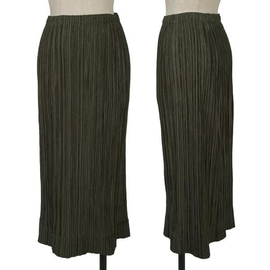 PLEATS PLEASE Glossy Pleated Maxi Skirt Deep Green Size 1