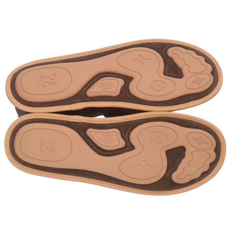 Louis Vuitton Allover Monogram Slip-on Brown Size 11