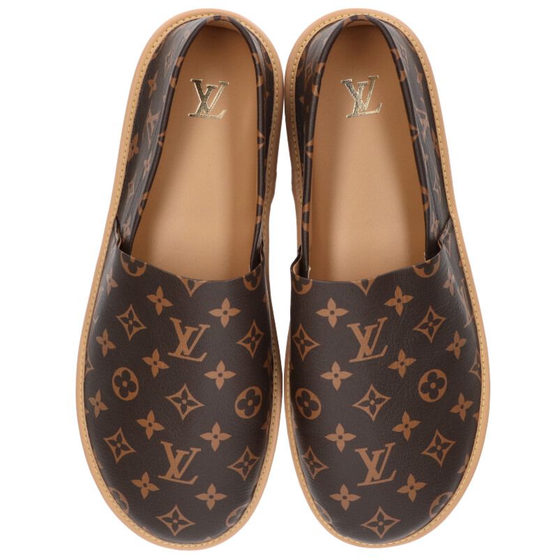 Louis Vuitton Allover Monogram Slip-on Brown Size 11