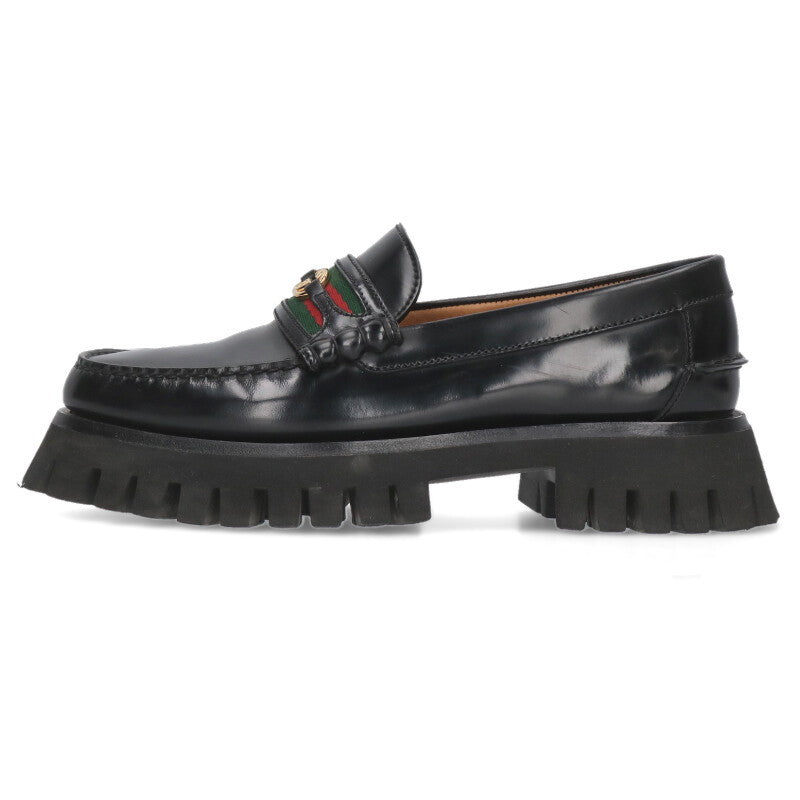 GUCCI Black Web Stripe Rubber Sole Shoes Size 6