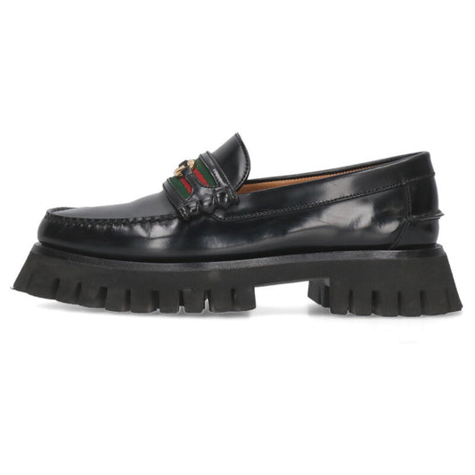 GUCCI Black Web Stripe Rubber Sole Shoes Size 6