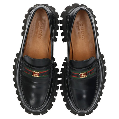 GUCCI Black Web Stripe Rubber Sole Shoes Size 6