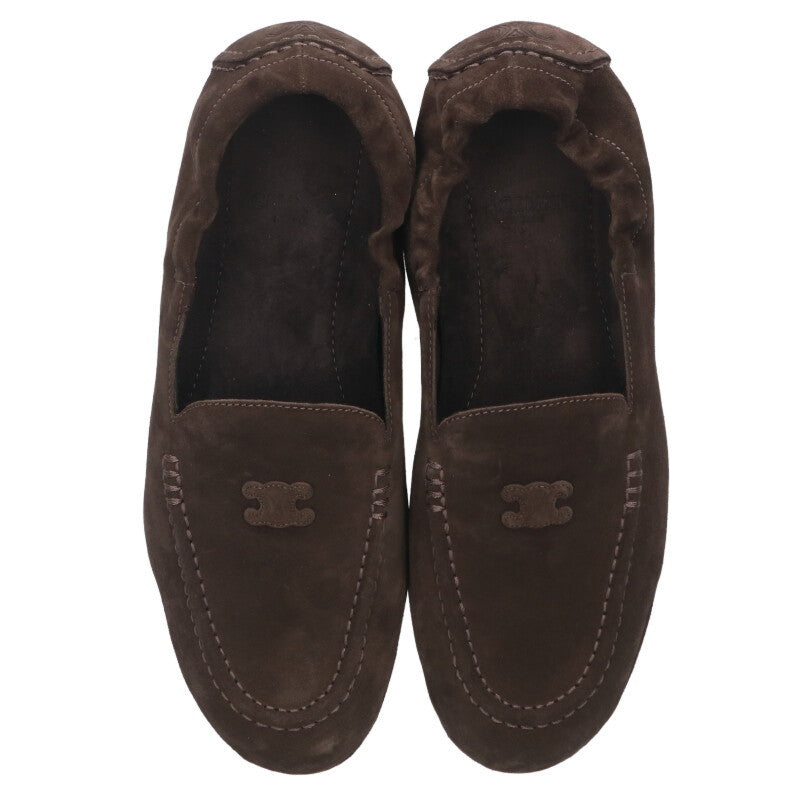CELINE 25AW Brown Triomphe Logo Adam Loafers Size 7.5