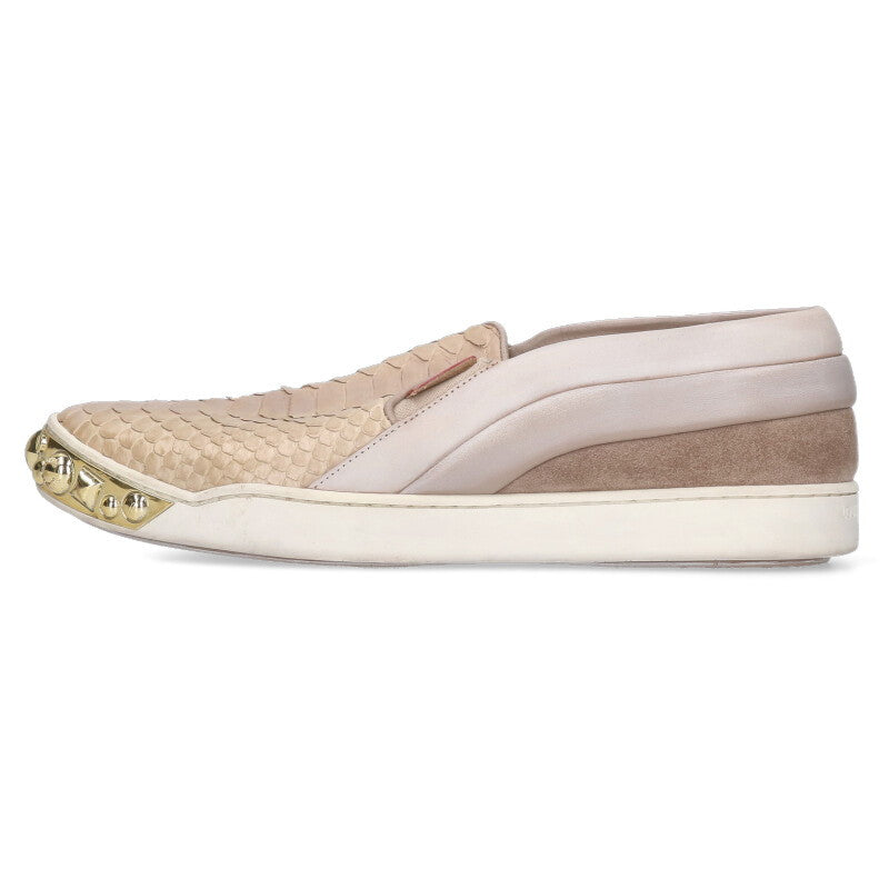Louis Vuitton Python Studs Slip-on Beige Size 39