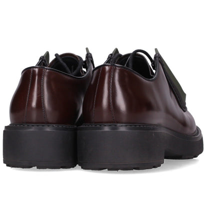 PRADA Brown Diapason Leather Lace-Up Shoes Size 6.5