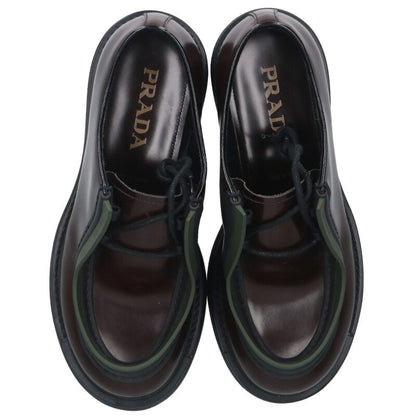 PRADA Brown Diapason Leather Lace-Up Shoes Size 6.5
