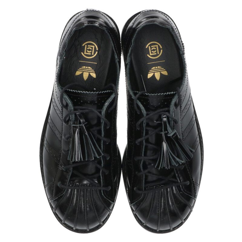 CLOT x Adidas Super Star Leather Shoes Black Size 24cm