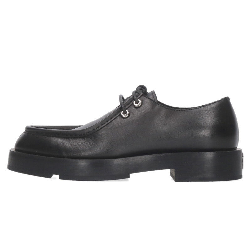 GIVENCHY Squared Derbies Black Leather Moccasin Size 6.5