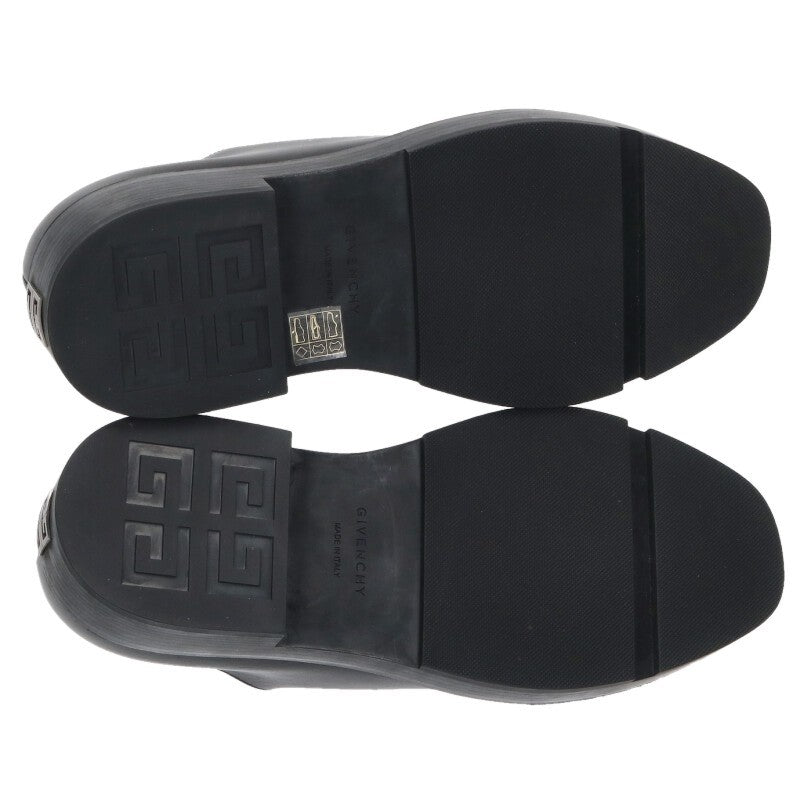 GIVENCHY Squared Derbies Black Leather Moccasin Size 6.5