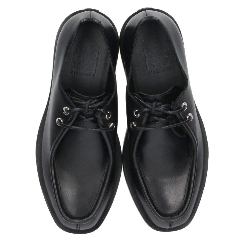 GIVENCHY Squared Derbies Black Leather Moccasin Size 6.5