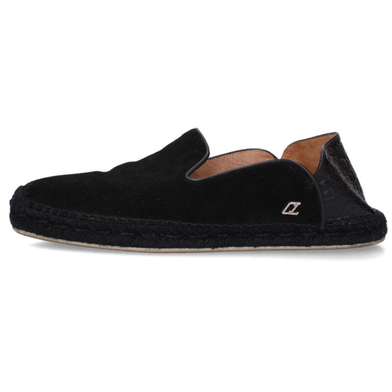 Christian Louboutin Espadrille Suede Leather Black Size 6.5