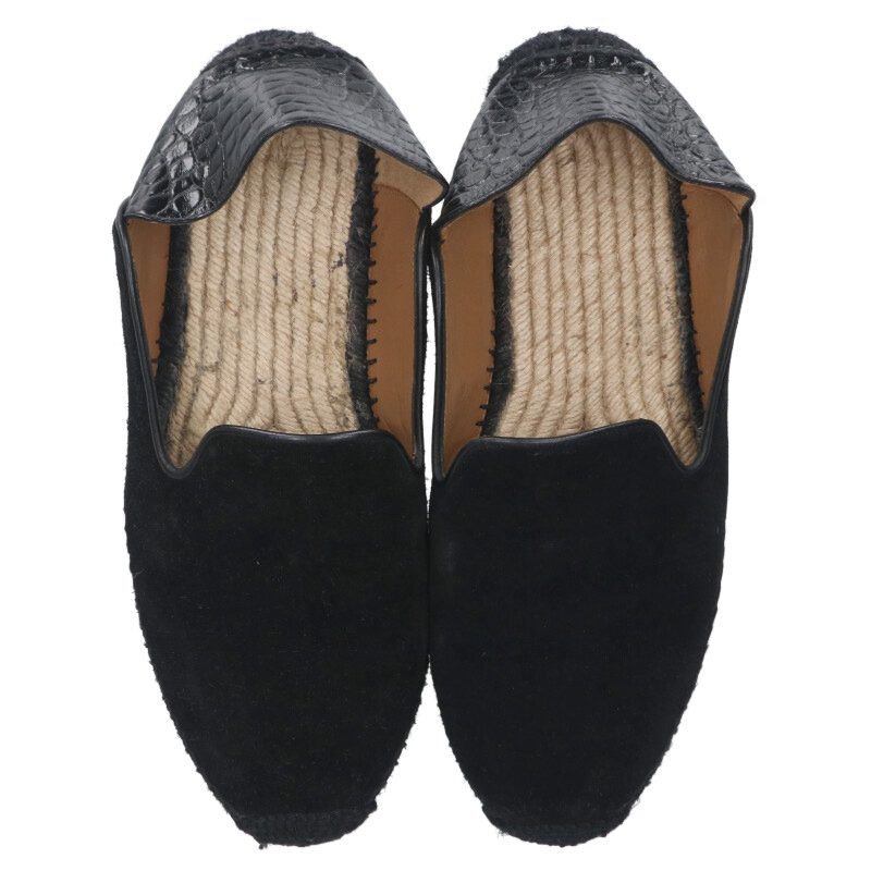 Christian Louboutin Espadrille Suede Leather Black Size 6.5