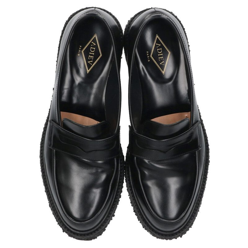 ADIEU Type 5 Crepe Sole Coin Loafers Black Size 11.5