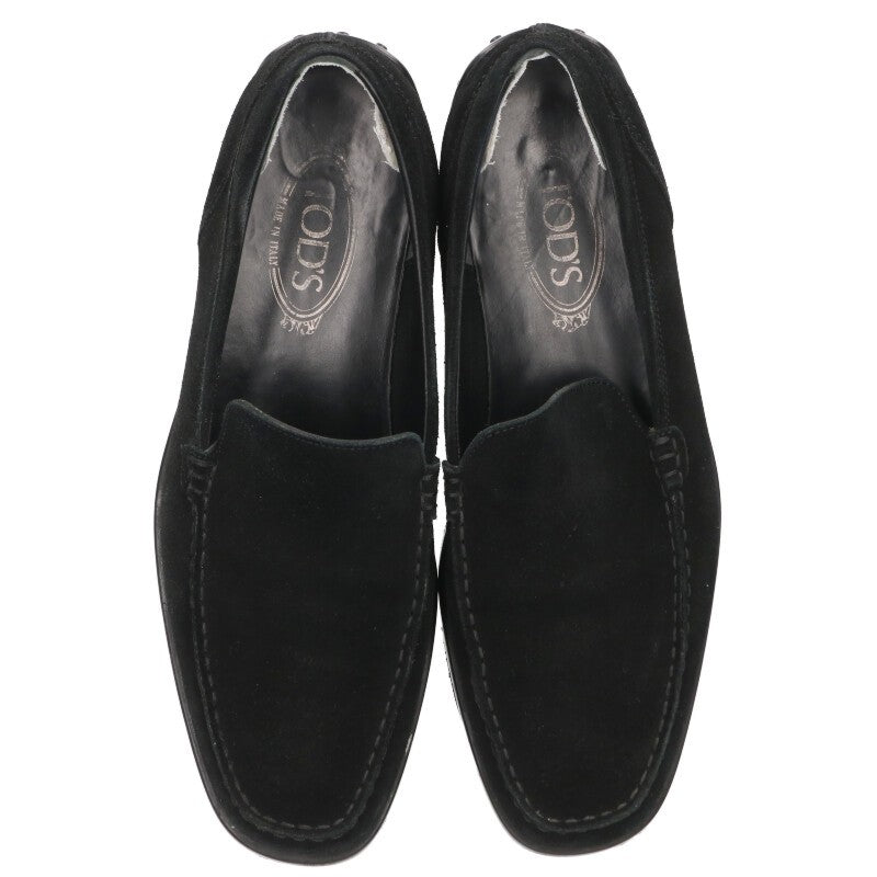 TODS Black Suede Leather Loafers Size 7.5