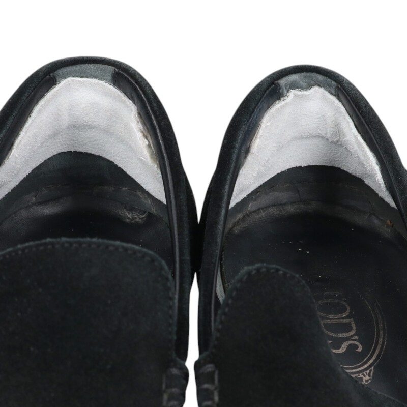 TODS Black Suede Leather Loafers Size 7.5