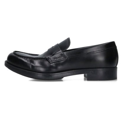 PRADA 2DE093 Brushed Leather Loafers Black Size 1