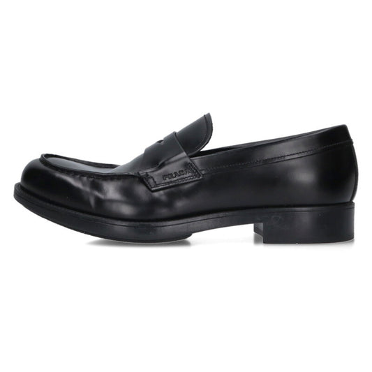 PRADA 2DE093 Brushed Leather Loafers Black Size 1