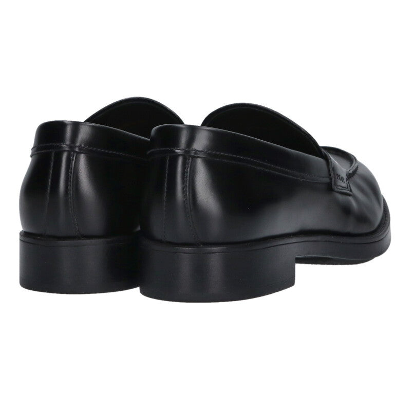 PRADA 2DE093 Brushed Leather Loafers Black Size 1
