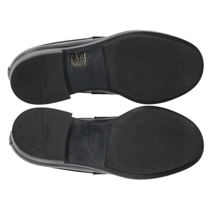 PRADA 2DE093 Brushed Leather Loafers Black Size 1
