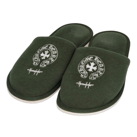 Chrome Hearts Honolulu Horseshoe Slippers Green US 12