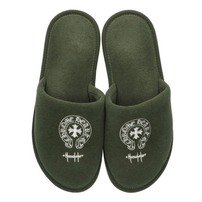 Chrome Hearts Honolulu Horseshoe Slippers Green US 12