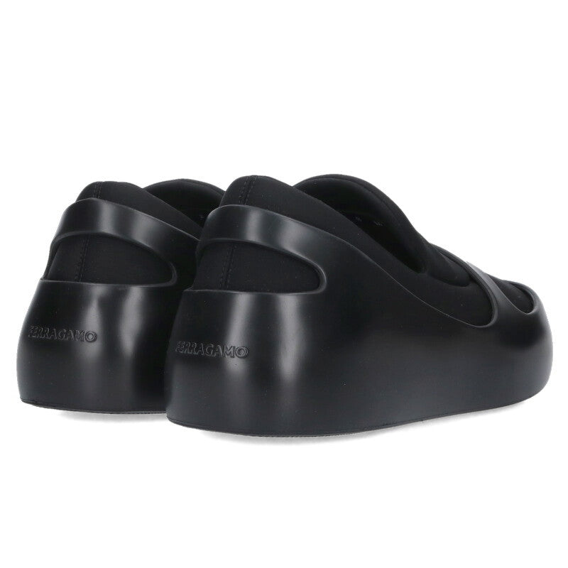 Salvatore Ferragamo Black Hybrid Slip-On Shoes Size 8