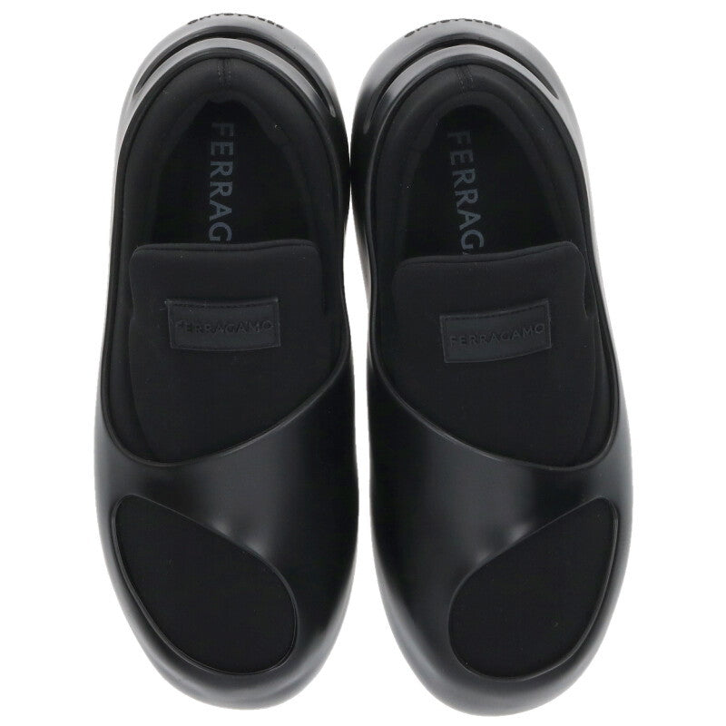 Salvatore Ferragamo Black Hybrid Slip-On Shoes Size 8