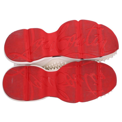 Christian Louboutin White/Red Spike Sock Slip-On Size 8.5