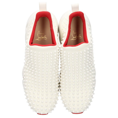 Christian Louboutin White/Red Spike Sock Slip-On Size 8.5