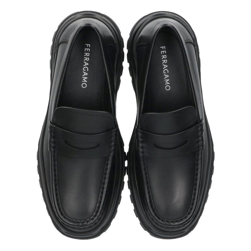 Salvatore Ferragamo Black Penny Loafer Shoes Size 8