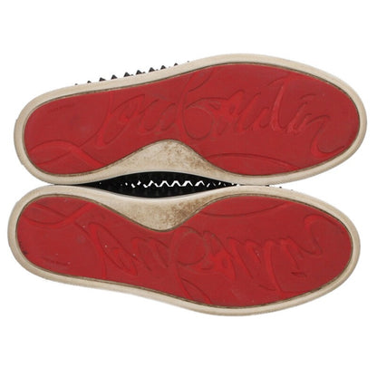 Christian Louboutin SPIKEBOAT FLAT Black/White Size 7.5