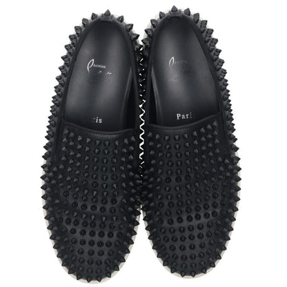 Christian Louboutin SPIKEBOAT FLAT Black/White Size 7.5