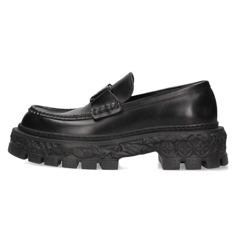 Louis Vuitton LV Logo Leather Loafer Black Size 9