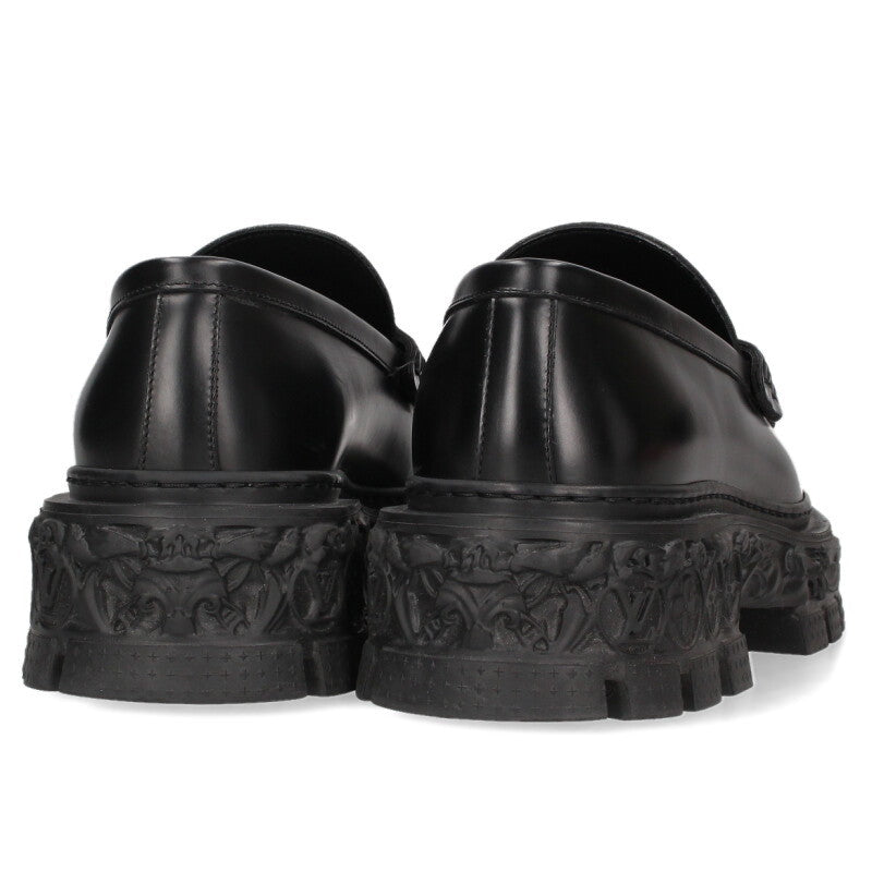 Louis Vuitton LV Logo Leather Loafer Black Size 9